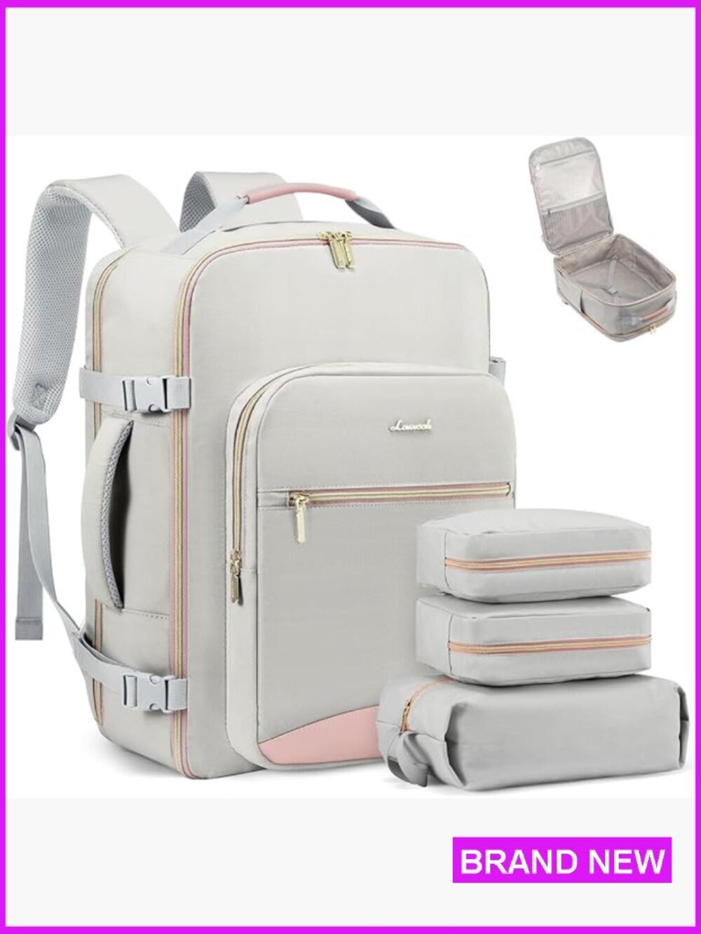 Travel Backpack 40L Airline Approved Carry On Laptop Waterproof with Packing
